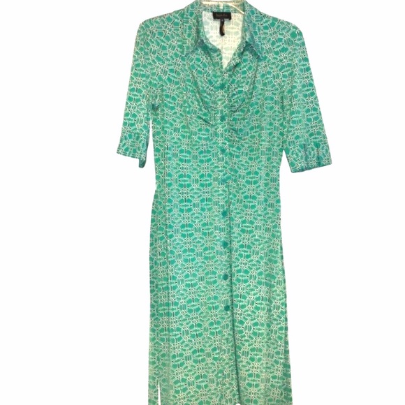 Laundry By Shelli Segal Green Shirt Dress - Picture 6 of 16
